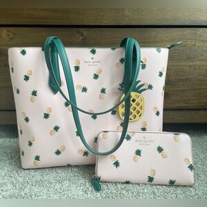Kate Spade Marlee Pineapple Tote and Wallet Set